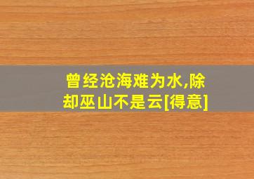 曾经沧海难为水,除却巫山不是云[得意]